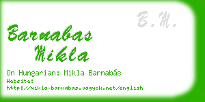 barnabas mikla business card